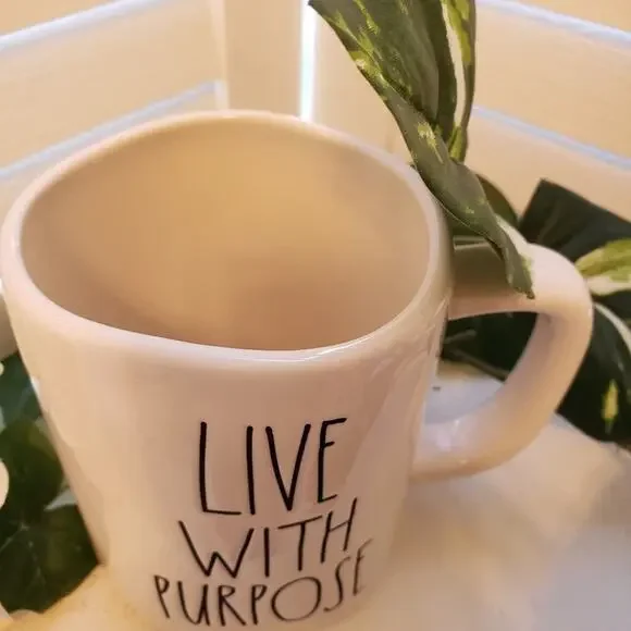 RAE DUNN LIVE WITH PURPOSE 20OZ WHITE MUG - Picture 3 of 3